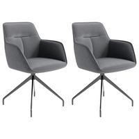 Stuhl-set Memphis - Schwarz/Grau, MODERN, Textil/Metall (62/96/60cm) - MID.YOU