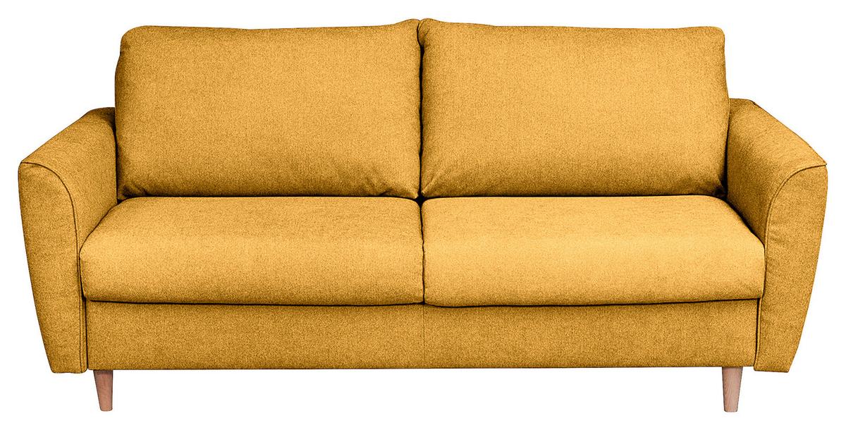 Schlafsofa Winter Senfgelb B: 195 cm - Buchefarben/Senfgelb, Design, Textil (195/90/102cm) - Livetastic