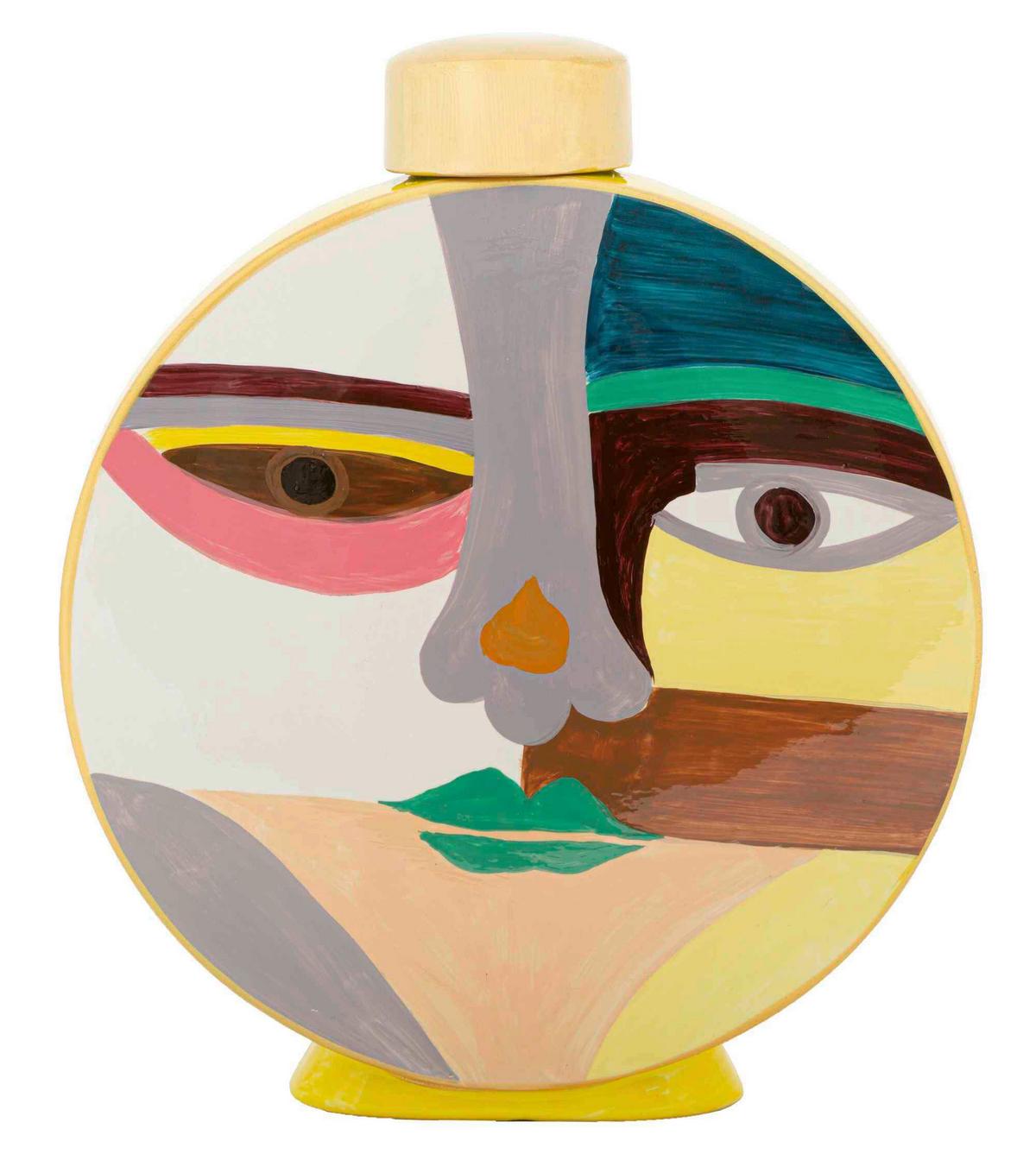 Vase Pot Piccassy Color Round Multicolor B: 28 Cm - Multicolor, Basics, Keramik (28/33/9cm)