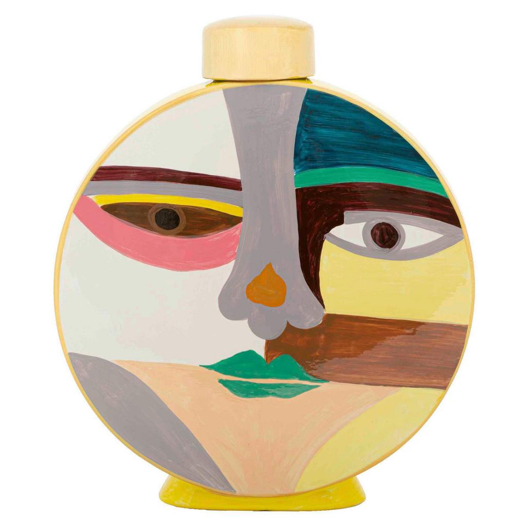 Vase Pot Piccassy Color Round Multicolor B: 28 cm