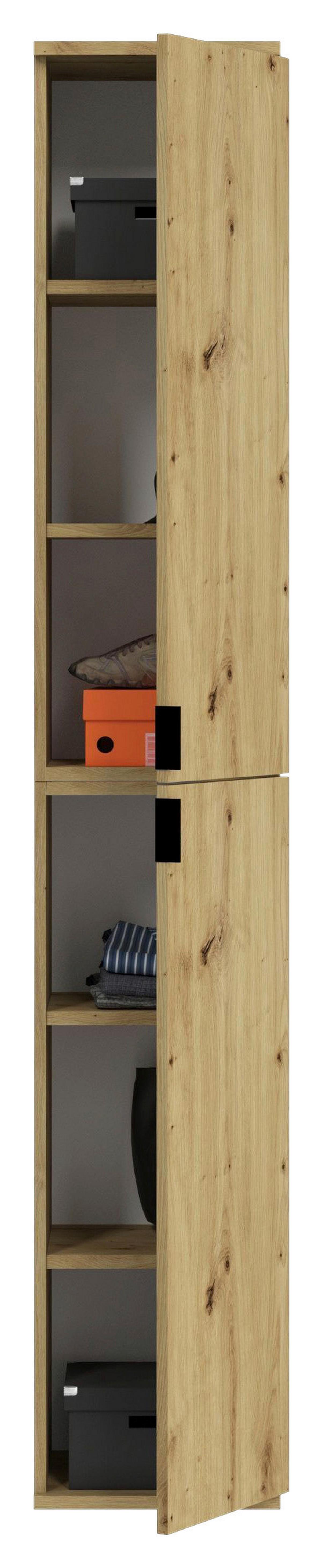 Garderobe Projekt X 3-teilig Eiche Artisan B: 212 Cm - KONVENTIONELL, Glas/Holzwerkstoff (212/193/34cm) - MID.YOU