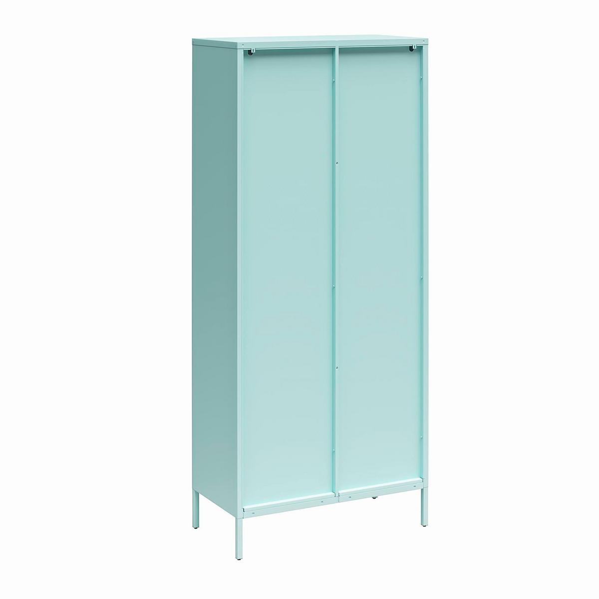 Garderobenschrank Luna Blau H: 186 Cm - Blau, Design, Glas/Metall (80/186/40cm) - MID.YOU