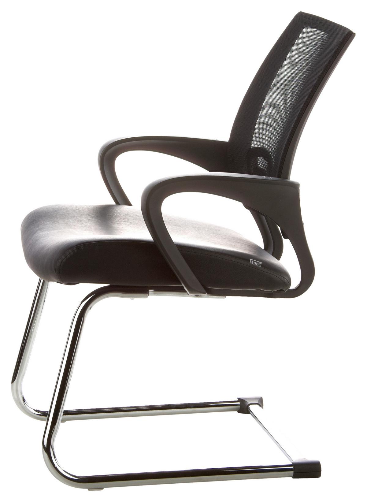 Besucherstuhl Visto Net V Schwarz Bis 110 Kg - Silberfarben/Schwarz, Basics, Kunststoff/Textil (57/98/52cm) - MID.YOU