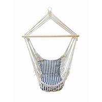 Hängesessel Grenada GRENADA - Blau/Weiß, MODERN, Holz/Textil (70/130/60cm) - Gardenson