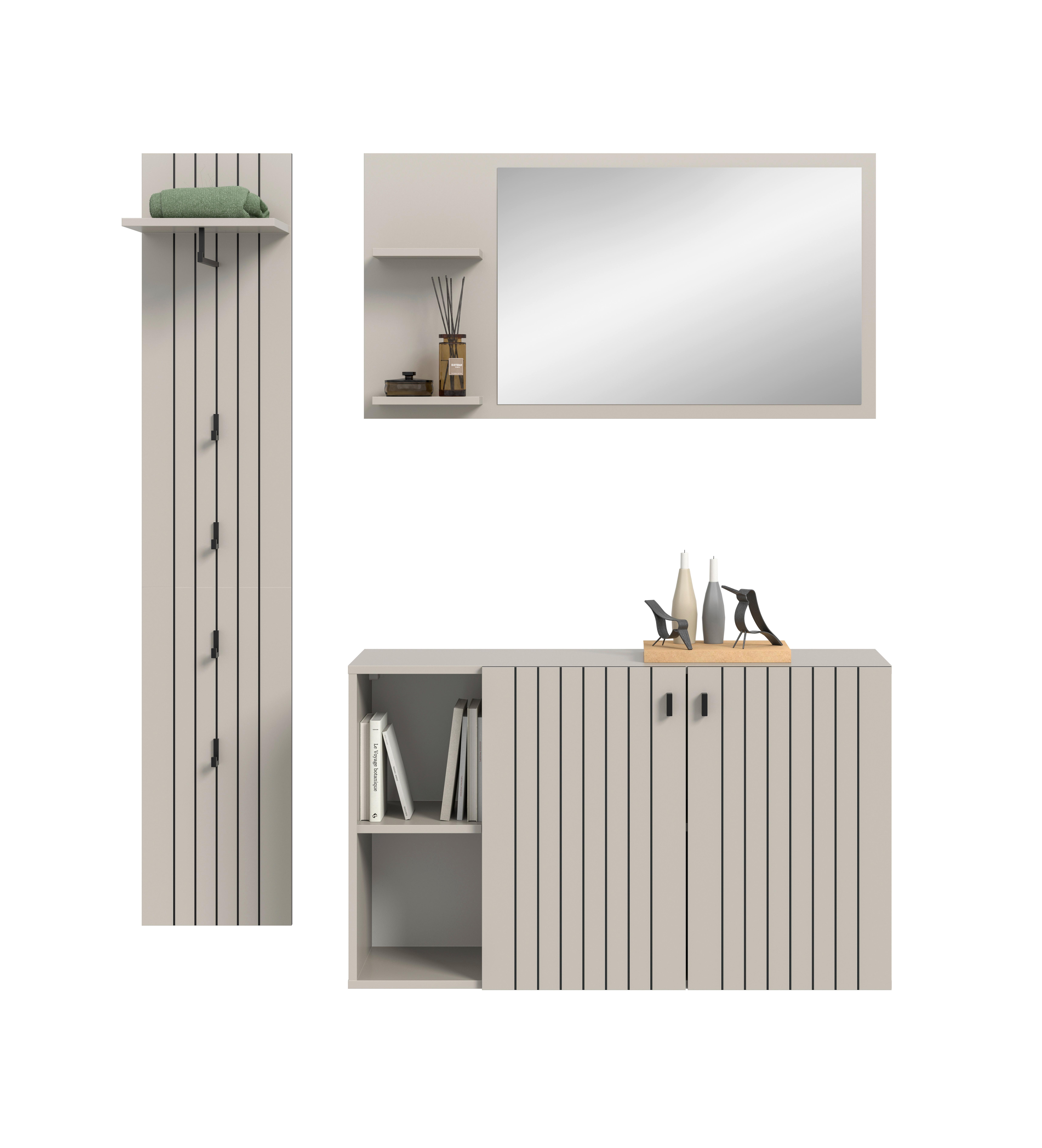 Garderobe Station Kaschmir B: 153cm - Kaschmir, Design, Holzwerkstoff (152/192/37cm) - MID.YOU