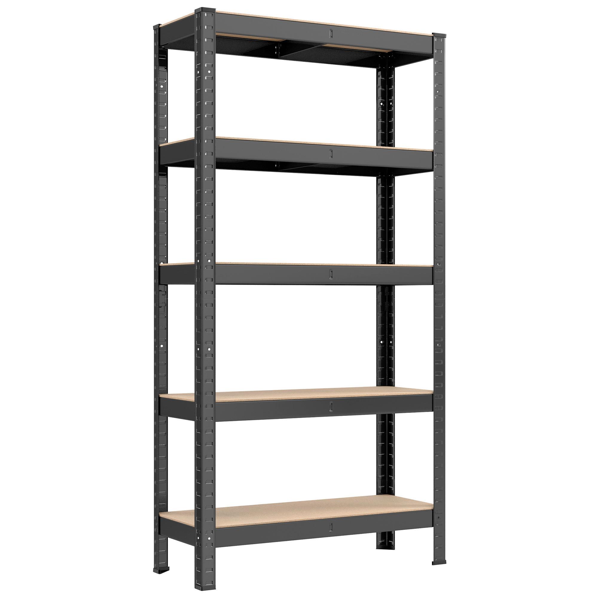 Schwerlastregal Shelving Schwarz B: 75 cm - Schwarz, Basics, Holzwerkstoff/Metall (75/150/30cm)