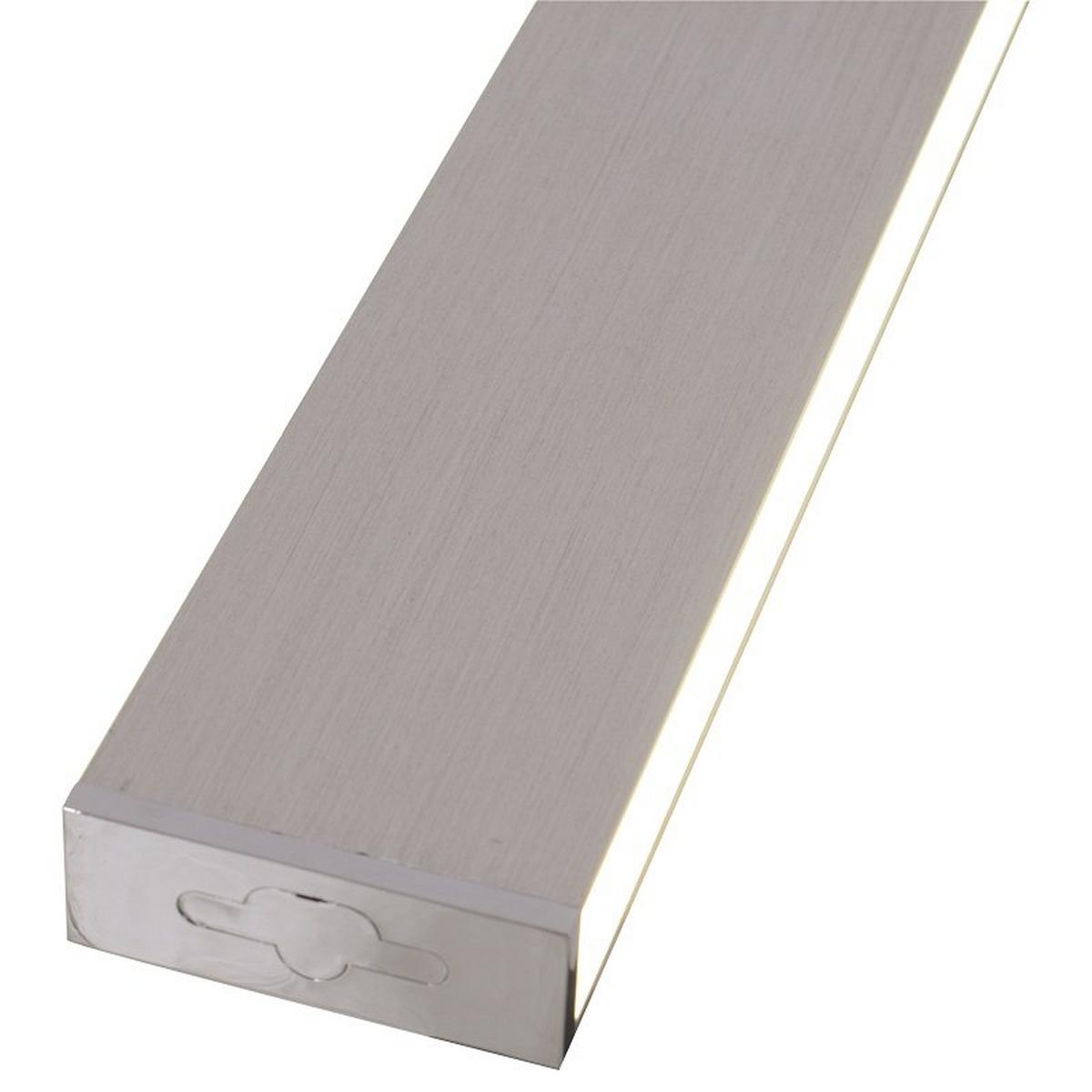 LED-Wandleuchte, Rechteckig, Warmweiß - Chromfarben/Alufarben, Design, Kunststoff/Metall (60/7/5cm) - Näve