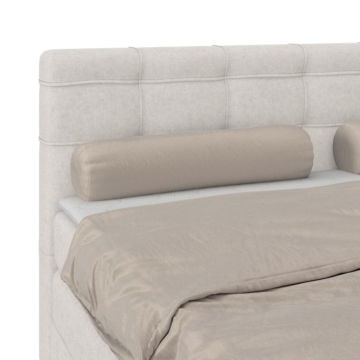 Boxspringbett MITTO Beige 200x200 cm - Beige/Schwarz, KONVENTIONELL, Textil/Metall (200/200cm)