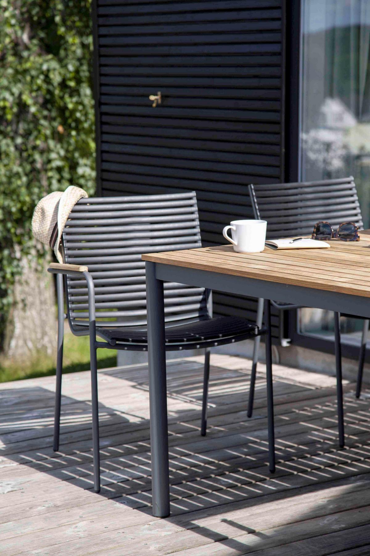 Gartensessel stapelbar Mood Classic Kunststoff - Anthrazit/Schwarz, KONVENTIONELL, Holz/Kunststoff (60/84/56cm) - Gardenson