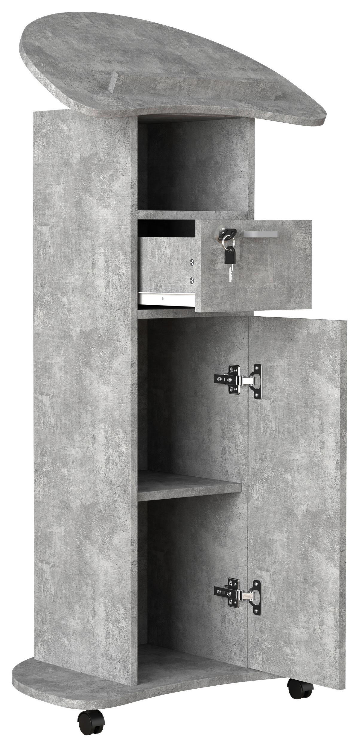 Stehpult Redola L B: 56 Cm Grau+ Stauraum - Grau, MODERN, Holzwerkstoff (56cm) - MID.YOU