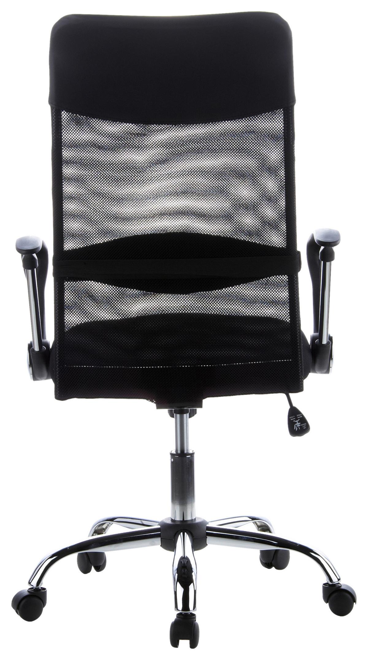 Drehstuhl Aria High Schwarz - Chromfarben/Schwarz, MODERN, Kunststoff/Textil (60/129/50cm) - MID.YOU