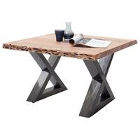 Couchtisch Holz mit Massiver Tischplatte Cartagena, Akazie - Akaziefarben/Nickelfarben, MODERN, Holz/Metall (75/45/75cm)