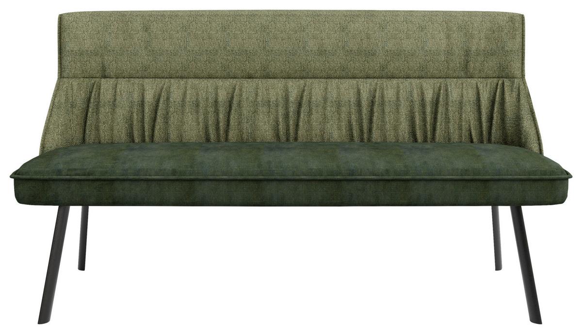 Sitzbank Grün/Schwarz California 180x63x88 cm - Dunkelgrün/Schwarz, MODERN, Textil/Metall (180/63/88cm) - MID.YOU
