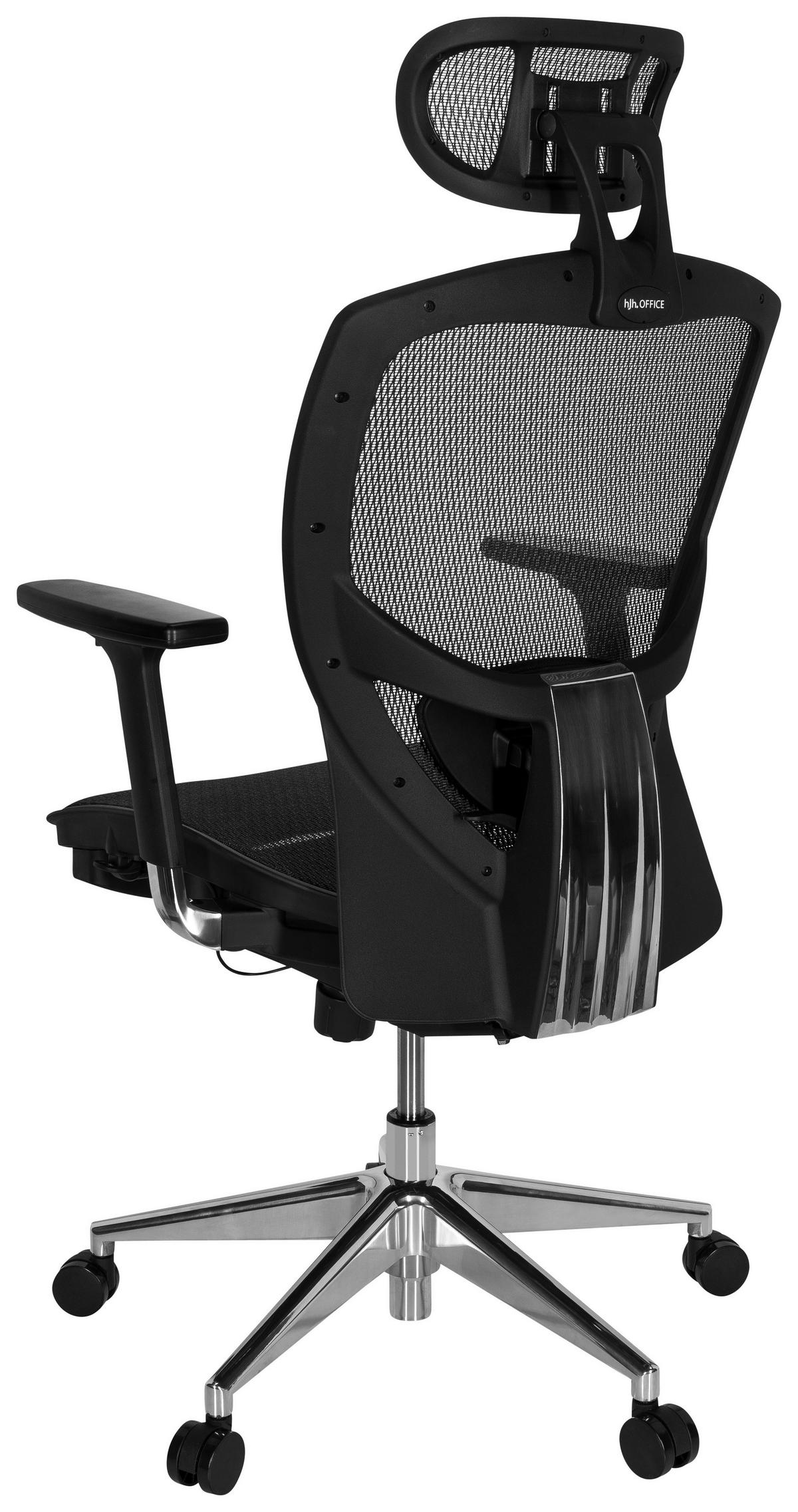 Bürostuhl Venus One Schwarz Bis 120 Kg - Silberfarben/Schwarz, Basics, Kunststoff/Textil (61/148/48cm) - MID.YOU