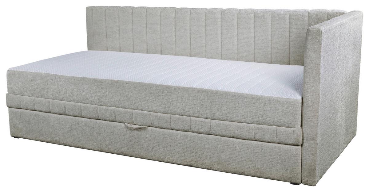 Schlafsofa Roma - Hellgrau/Schwarz, Design, Textil (212/83/99cm) - MID.YOU