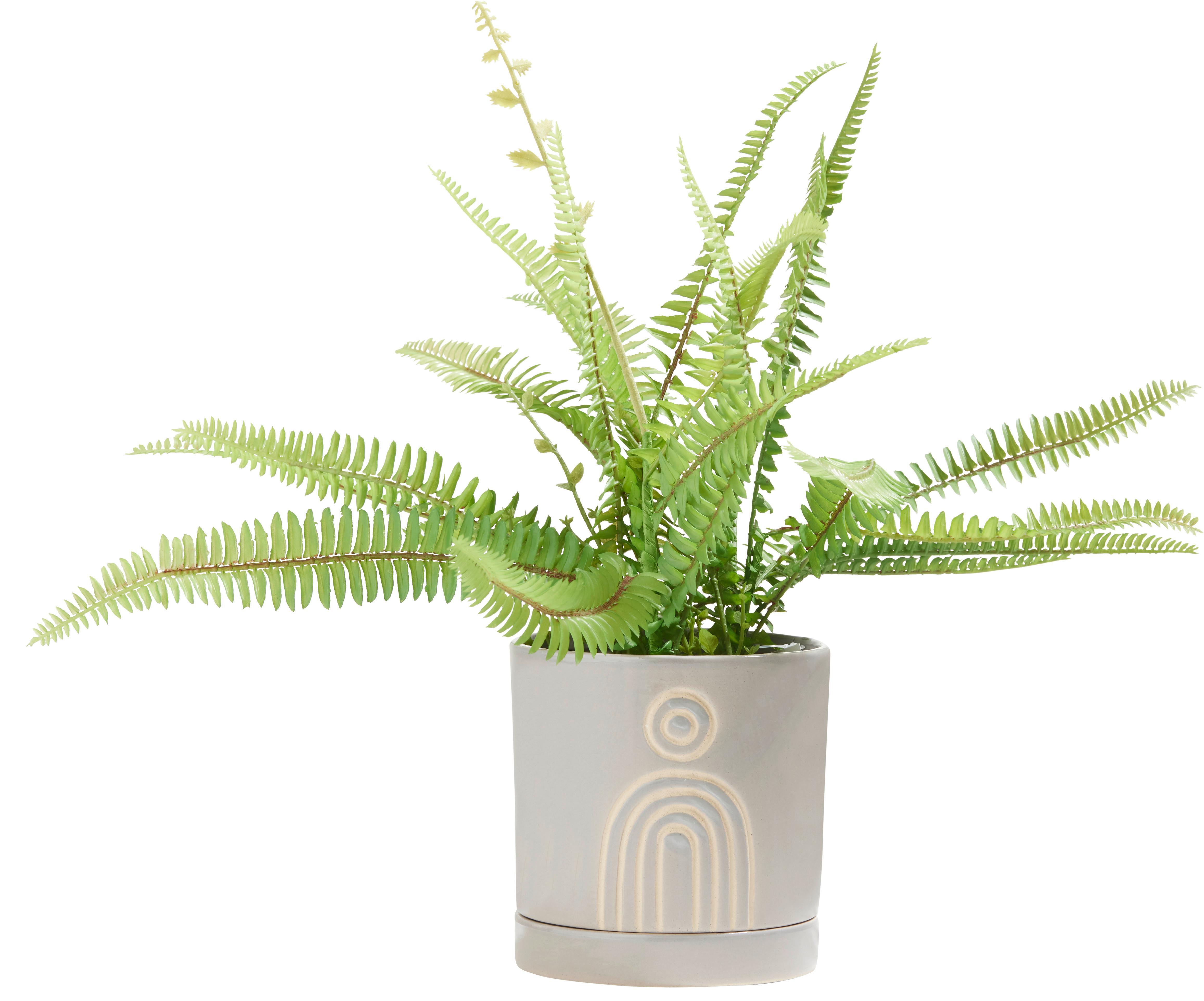 Obal Na Květináč Line, V: 13,9cm - šedá/pískové barvy, keramika (13,6/13,9cm) - Modern Living