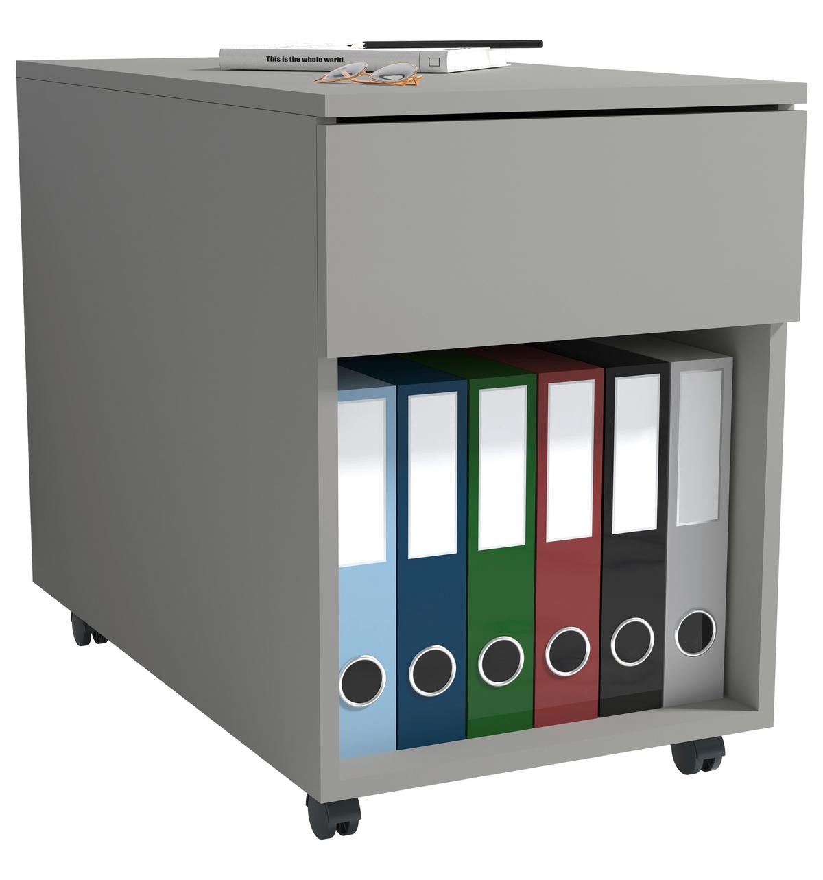 Rollcontainer Dalosa Grau B: 39 cm - Grau, Design, Holzwerkstoff/Kunststoff (39/55/70cm) - MID.YOU