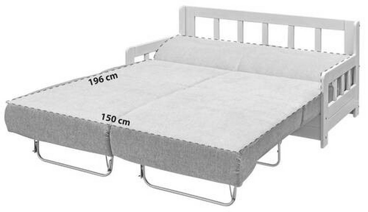 2-Sitzer-Sofa mit Schlaffunkt. Camino Holzkorpus Rosa/Weiß - Rosa/Weiß, LIFESTYLE, Holz/Textil (154/88/90cm) - Livetastic