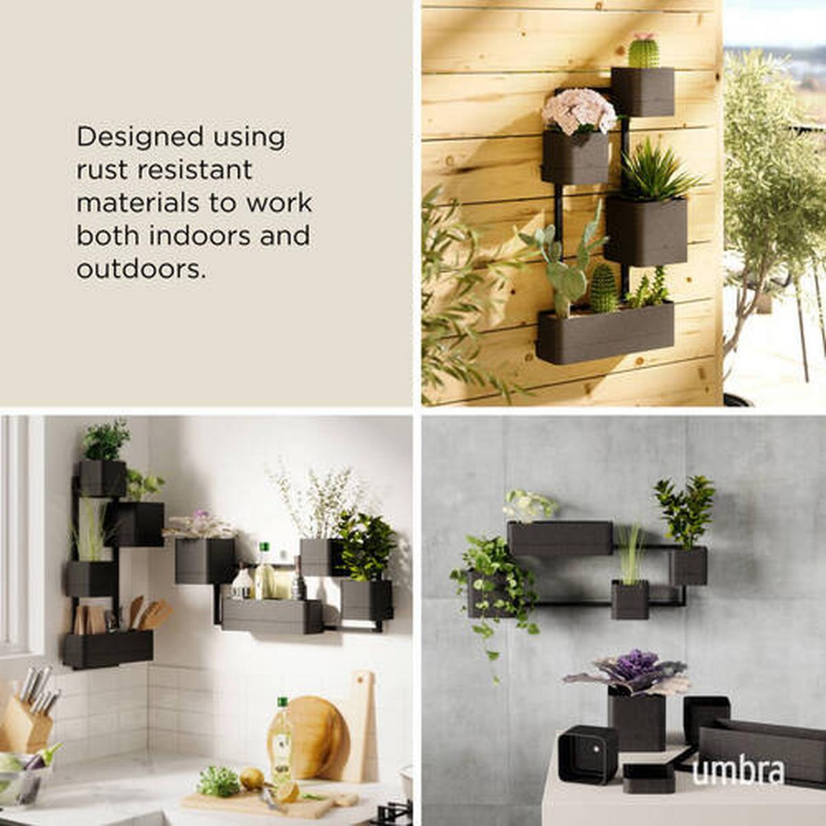 Pflanzentopf Schwarz B: 18 Cm - Schwarz, KONVENTIONELL, Kunststoff/Textil (36/18/72cm) - Umbra