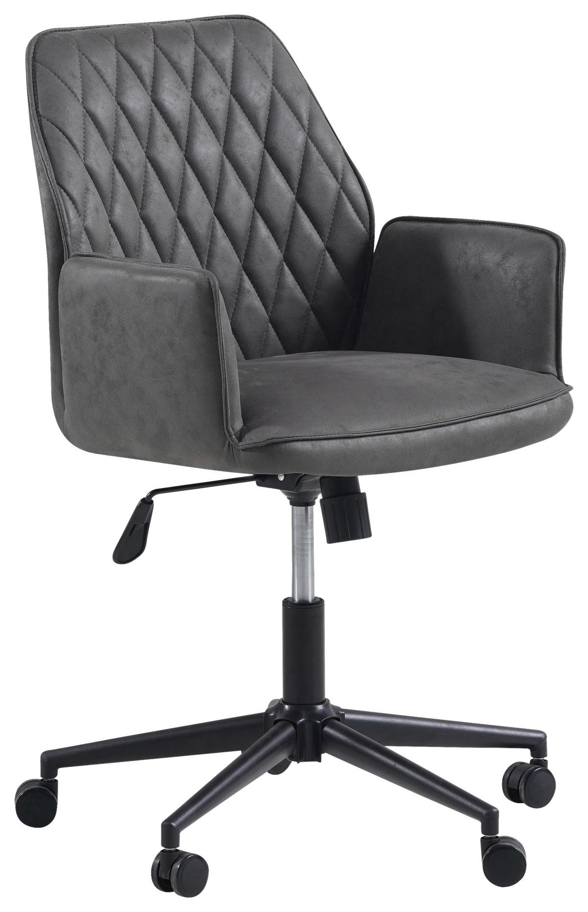 Drehstuhl Knox - Anthrazit/Schwarz, KONVENTIONELL, Textil/Metall (57/87/52cm) - MID.YOU