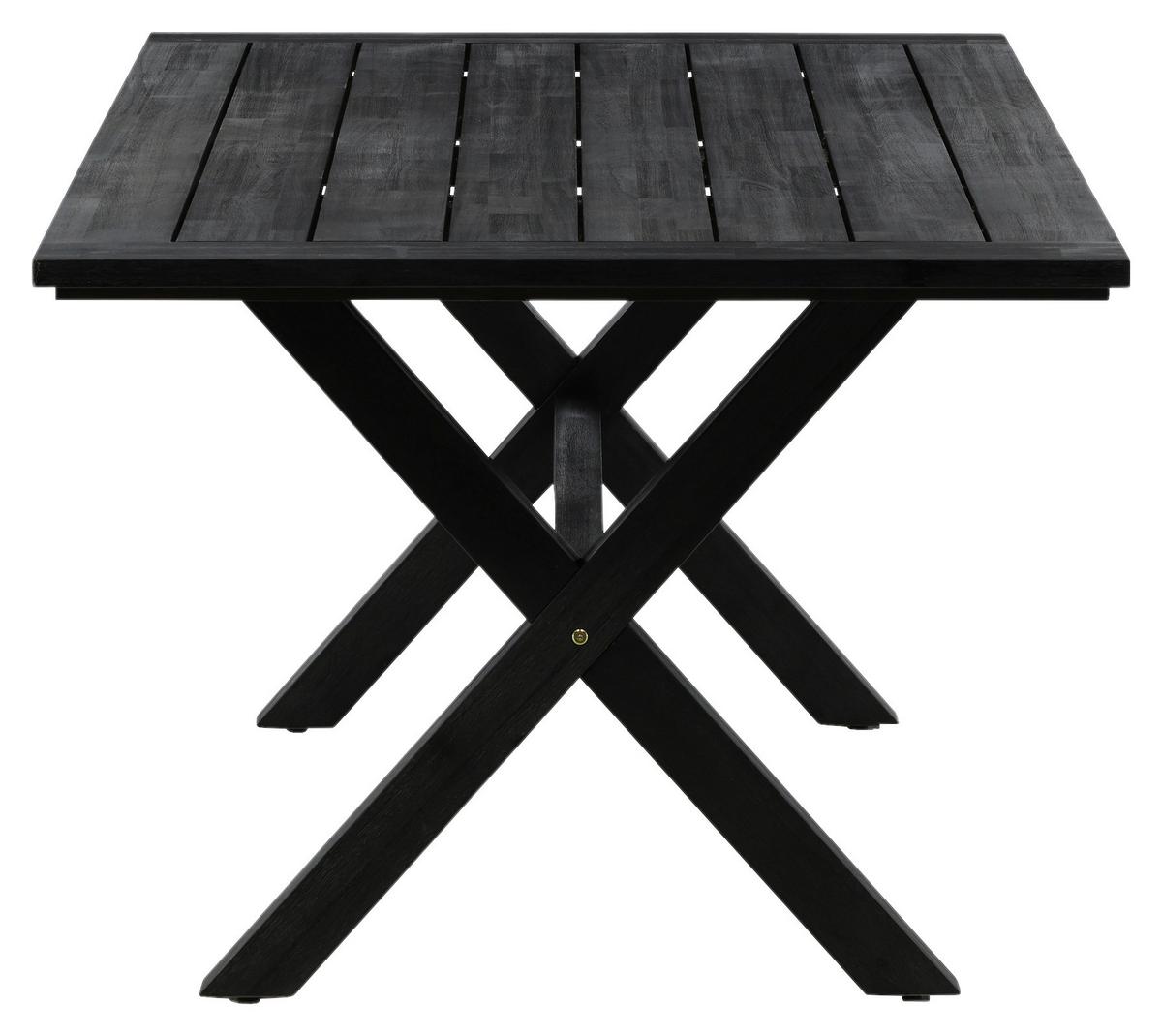 Gartentisch Rives - Schwarz, KONVENTIONELL, Holz (200/100/75cm) - Gardenson
