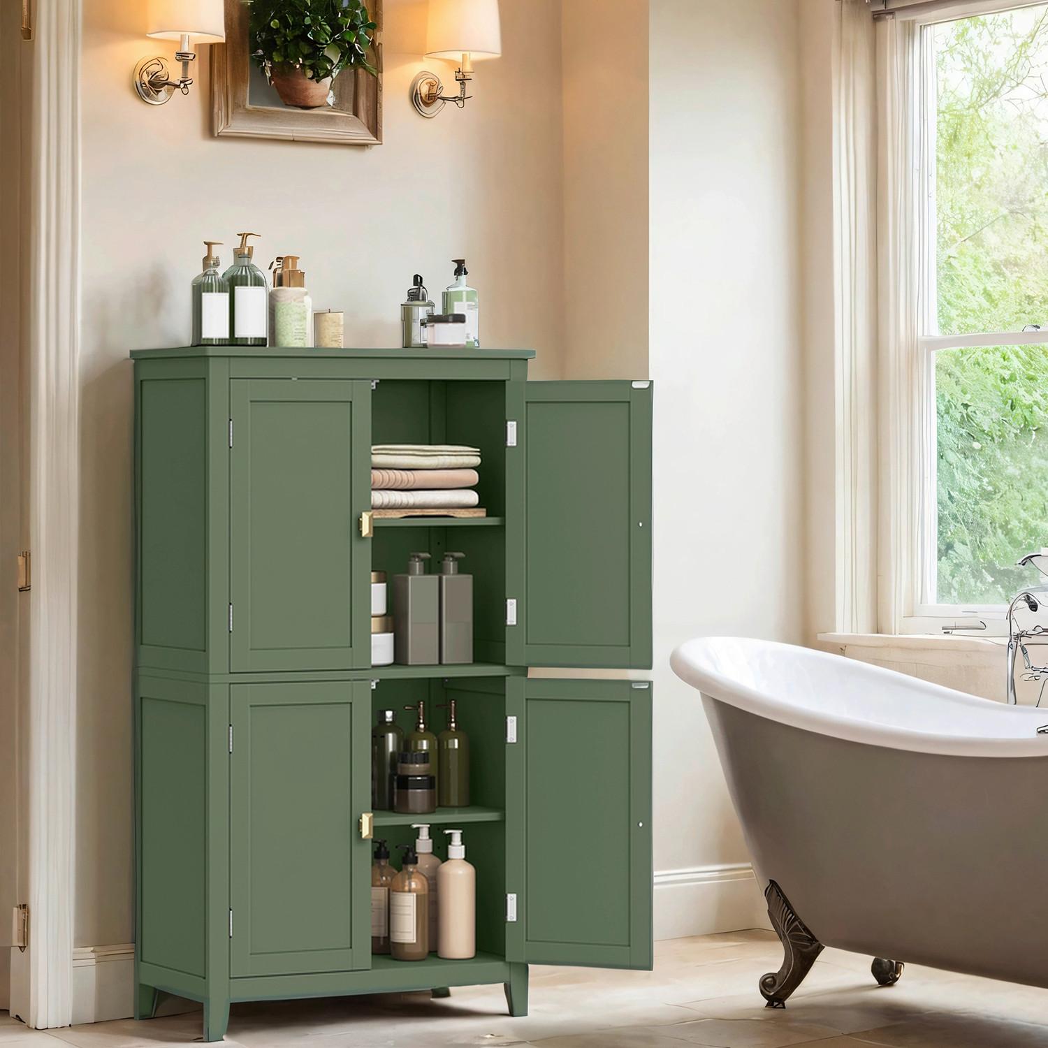Midischrank Bathroom Cabinet - Grün, MODERN, Holzwerkstoff (60/110/30cm) - MID.YOU