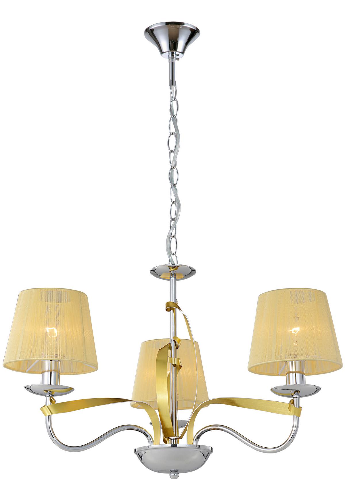 Pendelleuchte 33-55057 Diva - Chromfarben/Goldfarben, KONVENTIONELL, Metall (60/60/100cm)