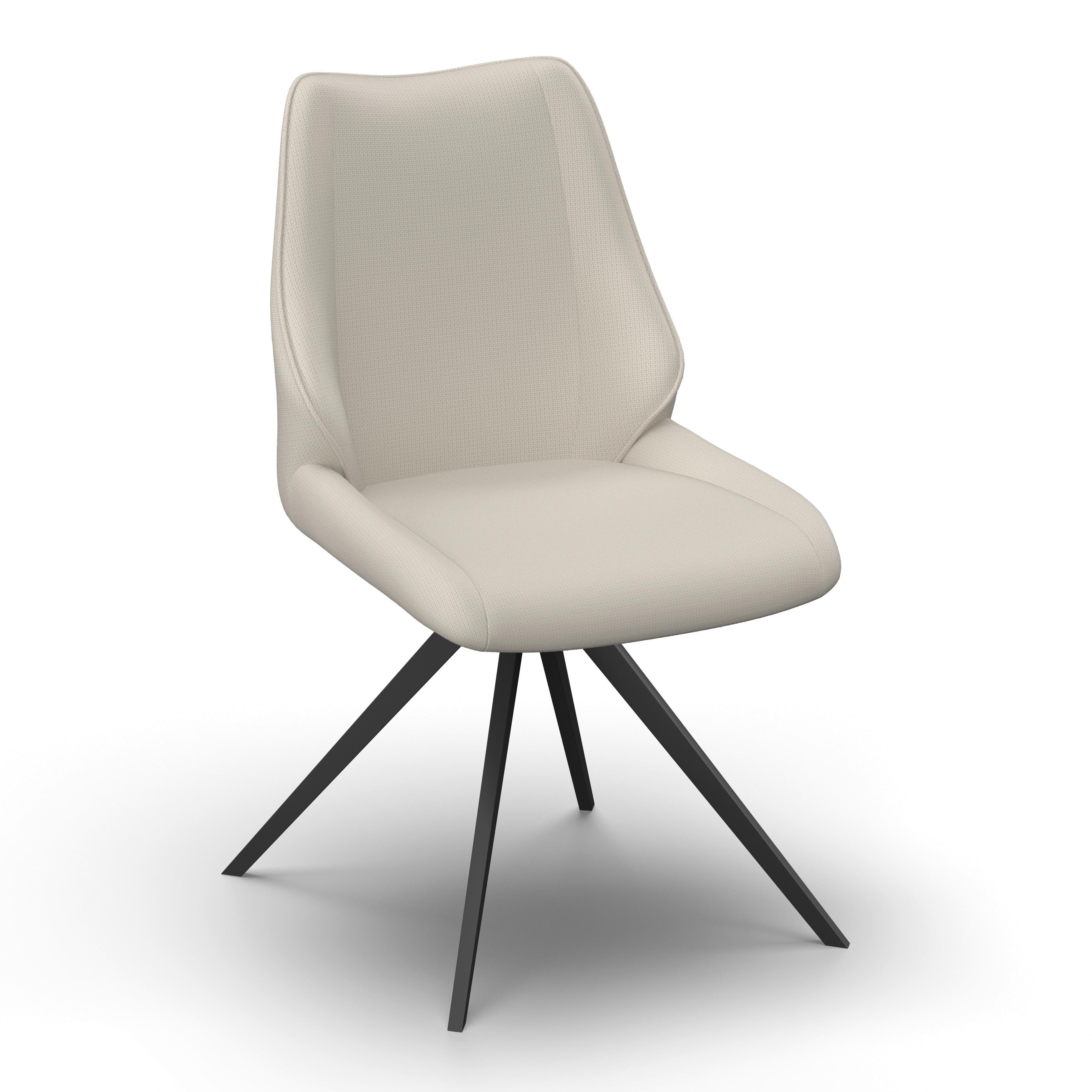 Otočná stolička MILANA - čierna/svetlosivá, Modern, kov/drevo (54/93/59cm) - Bessagi Home