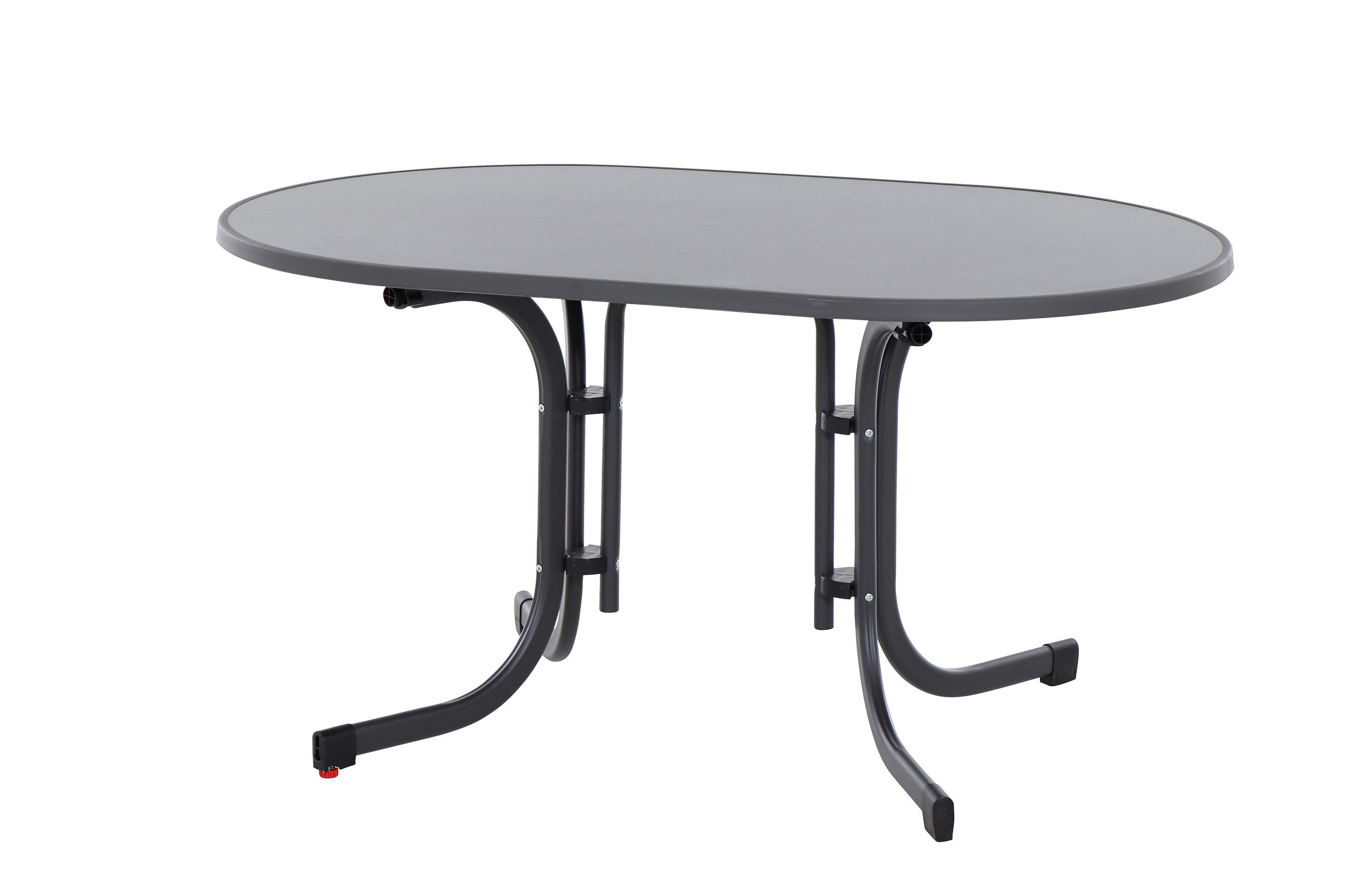 Gartentisch Klappbar Stahl L: 140 cm - Anthrazit, KONVENTIONELL, Holzwerkstoff/Metall (140/90/71cm) - Siena Garden