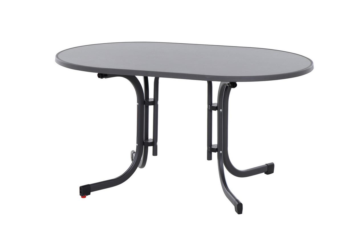 Gartentisch Klappbar Stahl L: 140 Cm - Anthrazit, KONVENTIONELL, Holzwerkstoff/Metall (140/90/71cm) - Siena Garden