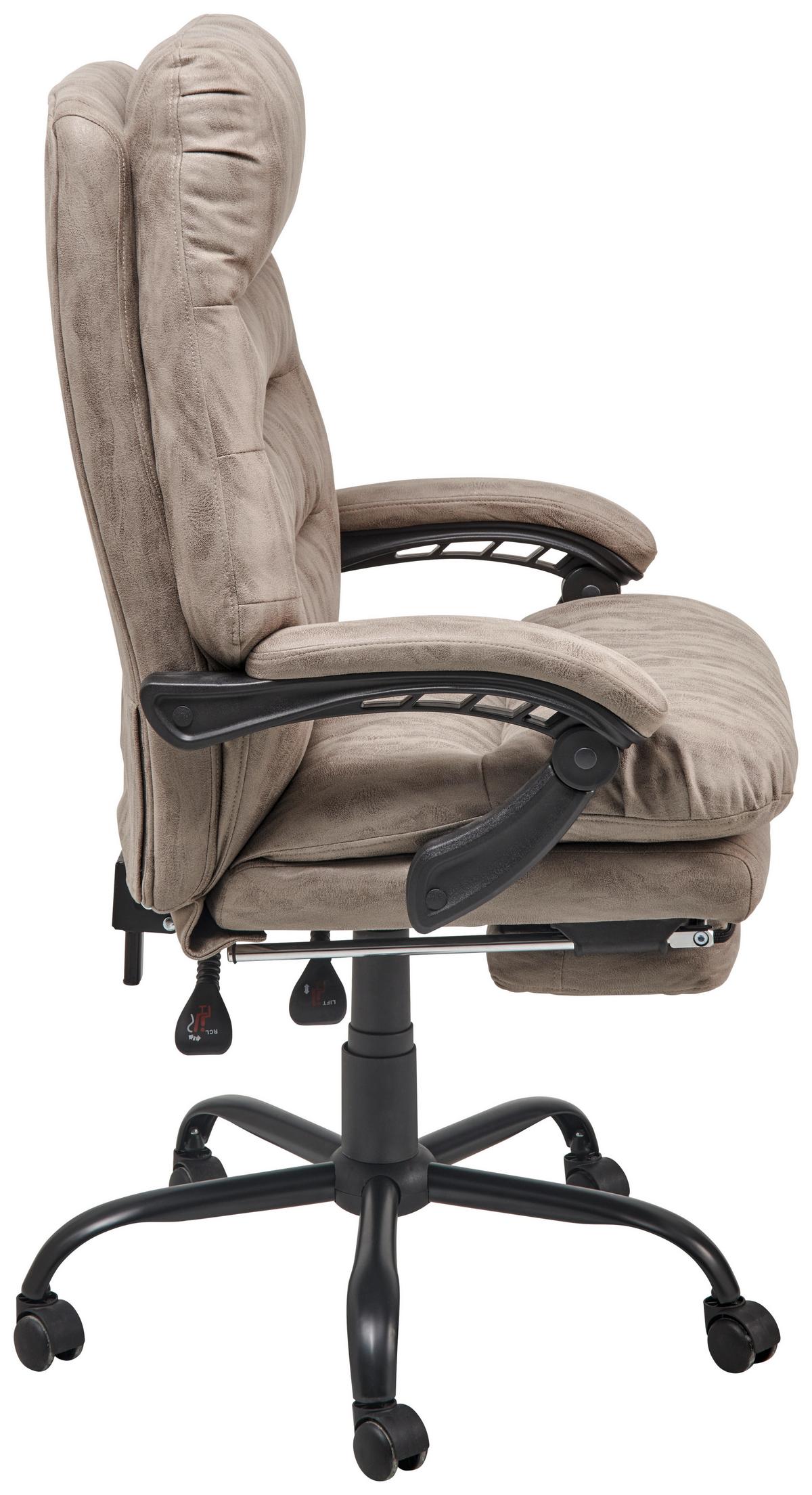 Chefsessel Big Boss - Schwarz/Grau, LIFESTYLE, Kunststoff/Textil (66/126-134/59cm) - MID.YOU