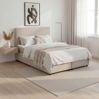 Postel boxpring s toperem, 140x200 cm, béžová - černá/béžová, Moderní, dřevo/textil (140/200cm) - Bessagi Home