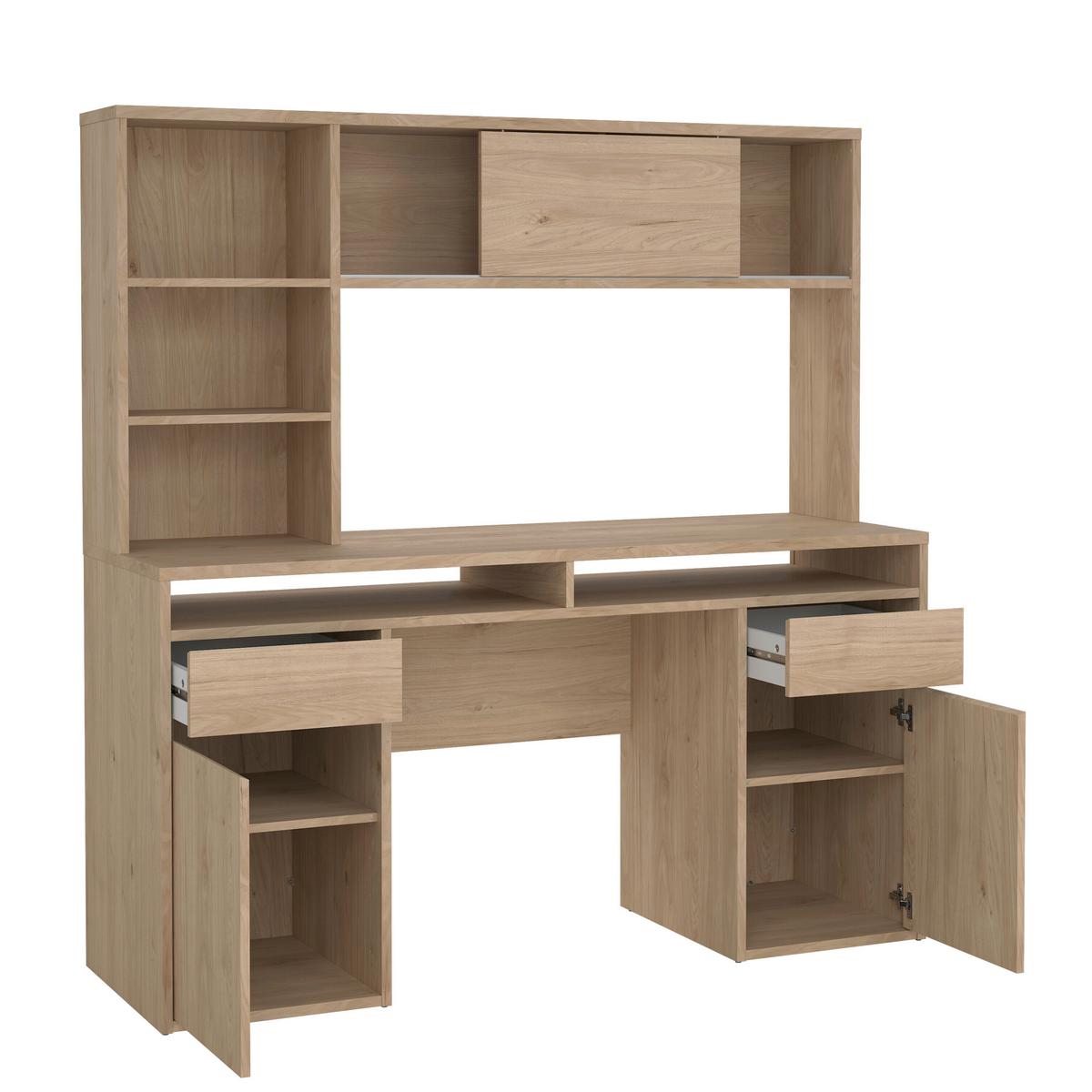 Schreibtisch Function Plus Eichefarben, L: 149 cm - Eichefarben, MODERN, Holzwerkstoff (149/48,2/156,2cm) - MID.YOU
