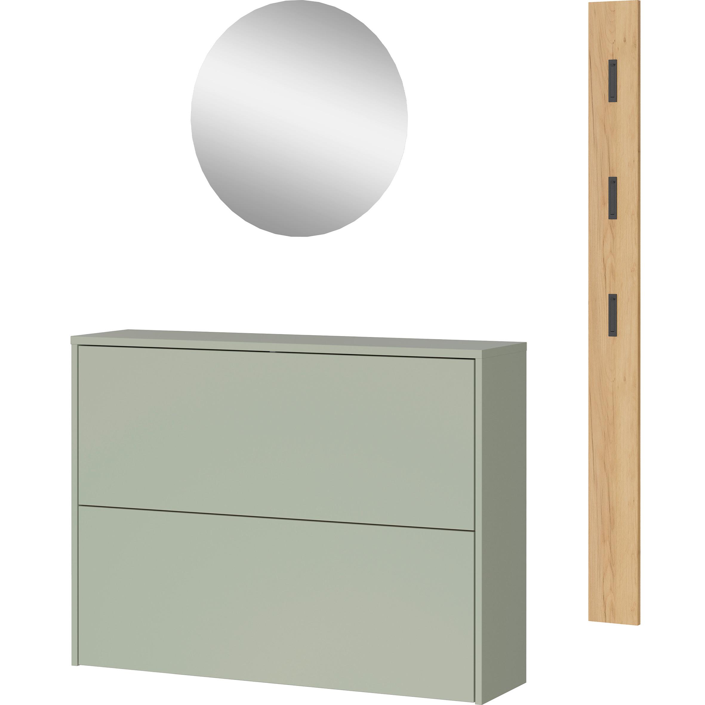 Garderobe Gw-binetto 3-teilig Grün/eichefarben B: 130 Cm