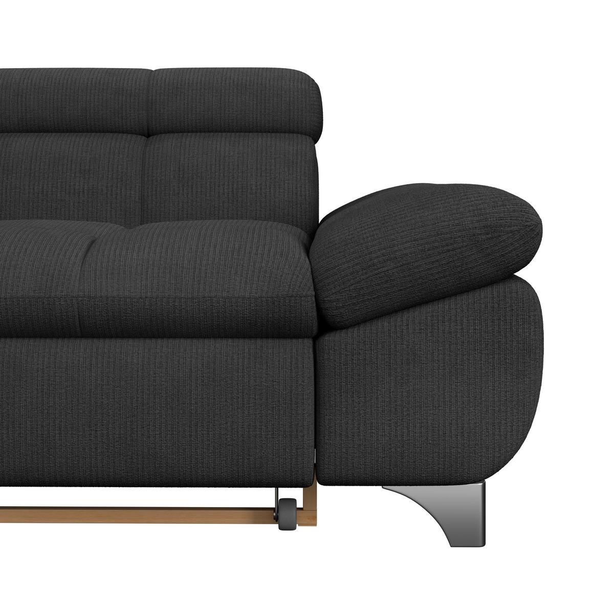 Ecksofa Gemini Schwarz, B: 234cm - Chromfarben/Schwarz, KONVENTIONELL, Textil (234/312cm)