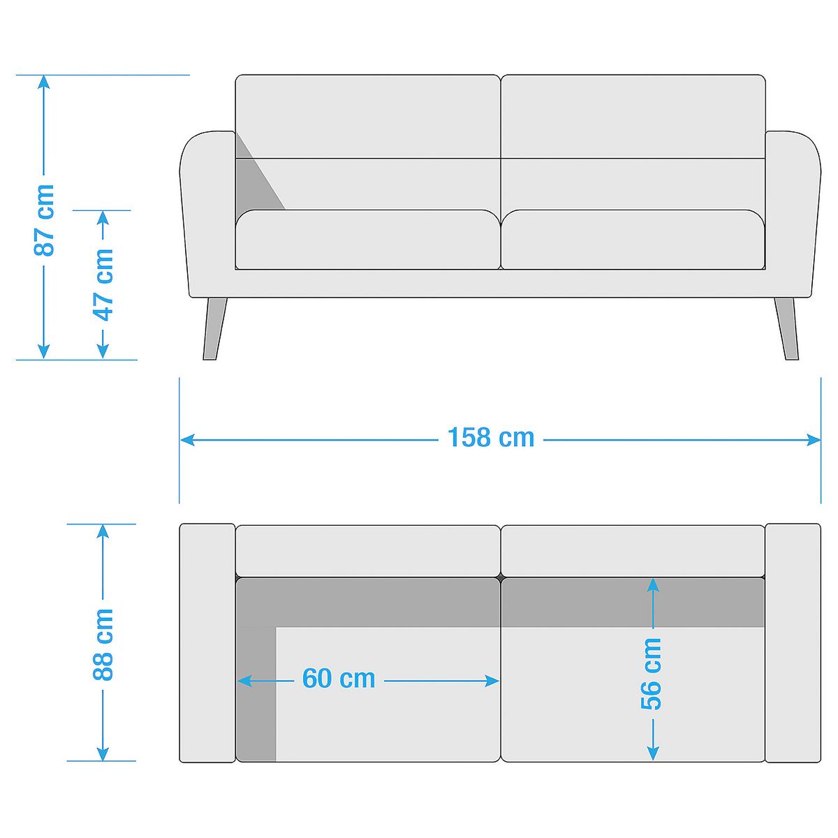 2-Sitzer-Sofa Tromso Gelb B: 158 cm - Gelb/Buchefarben, Design, Textil (158/87/88cm) - Livetastic