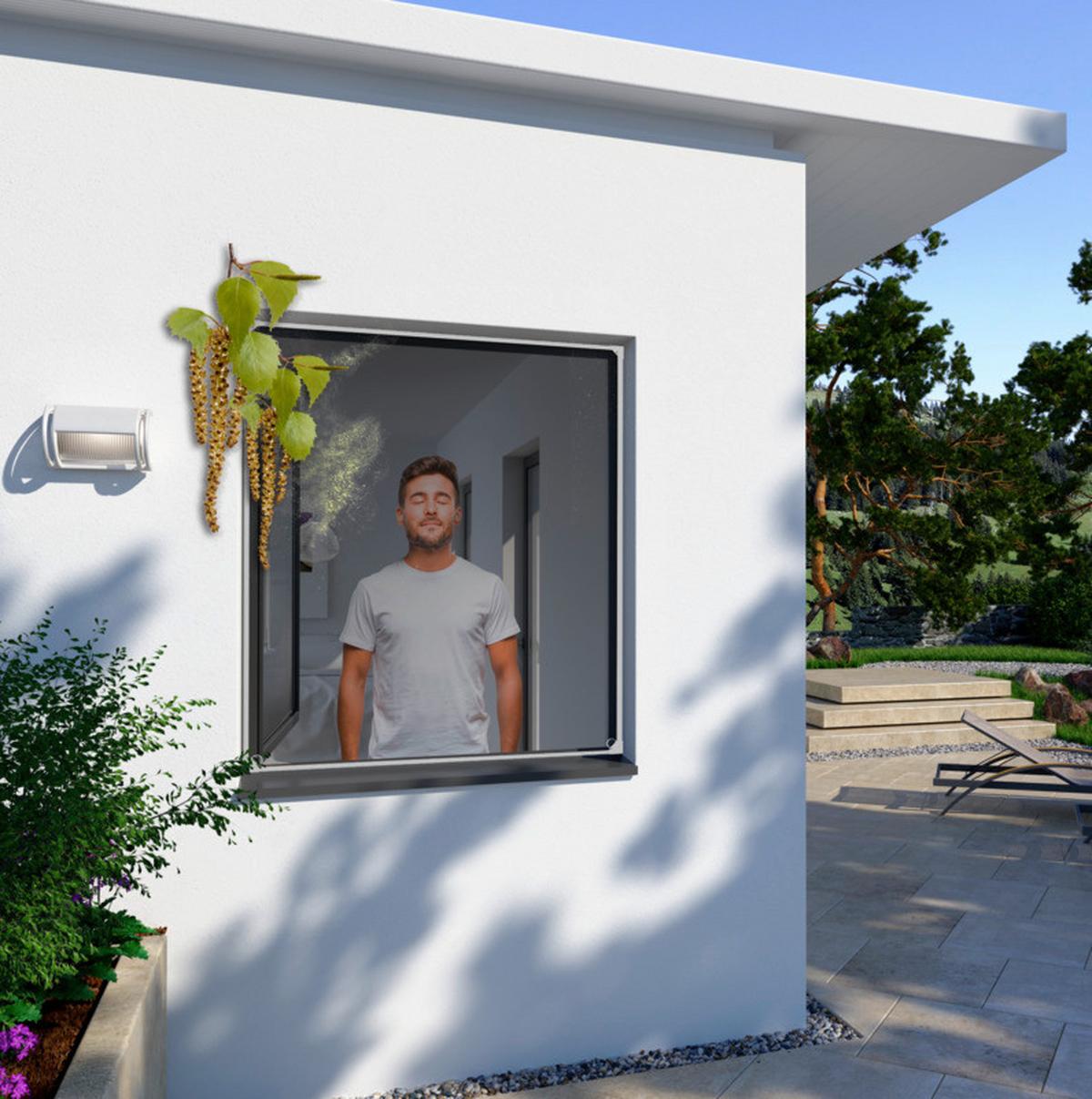 Fliegengitter Fenster 100x120 cm Weiß Selbstklebend - Weiß, Basics (100/120cm)