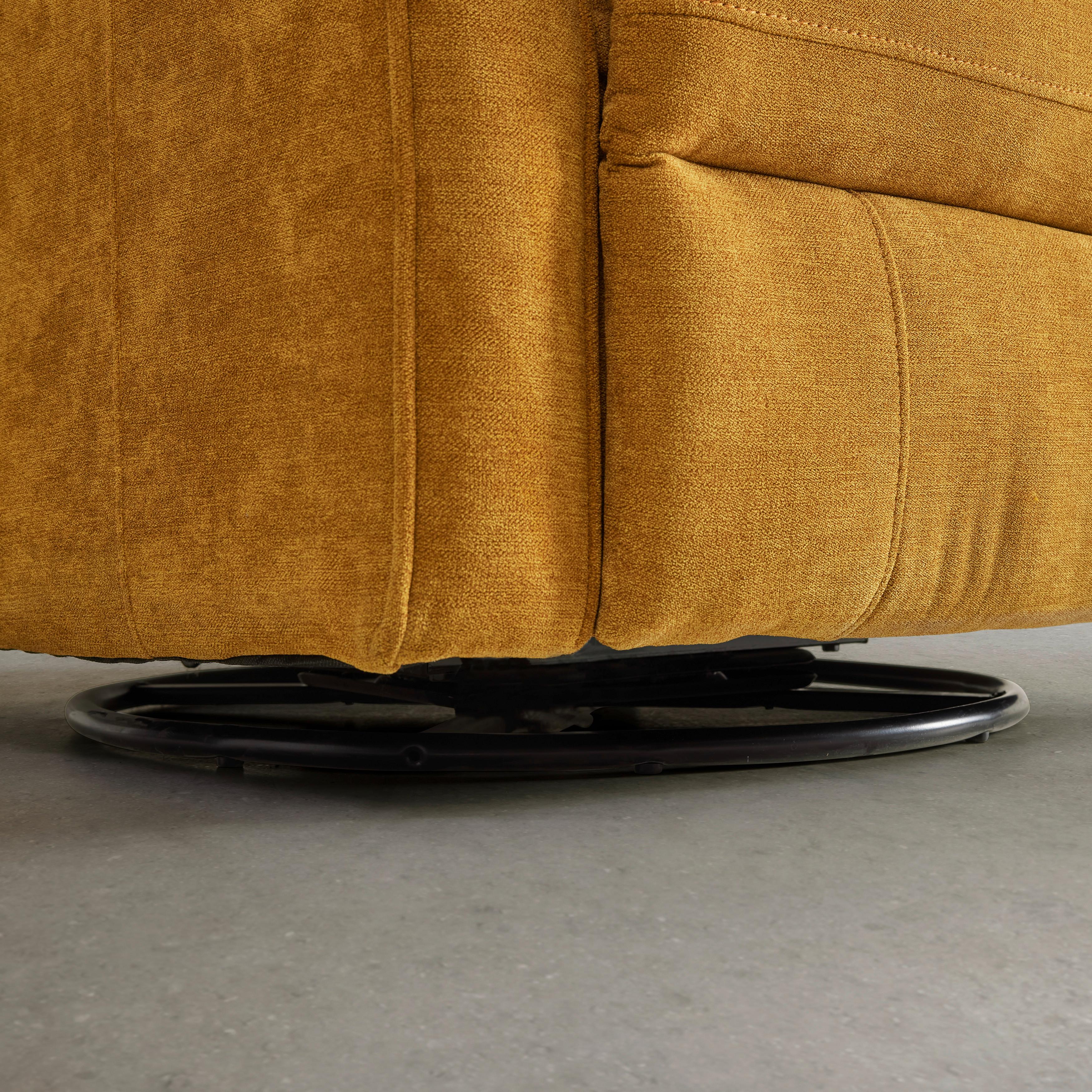 Polohovatelné relaxační křeslo Melinda, žluté - curry žlutá/černá, Moderní, kov/textil (76/103/93cm) - Mömax