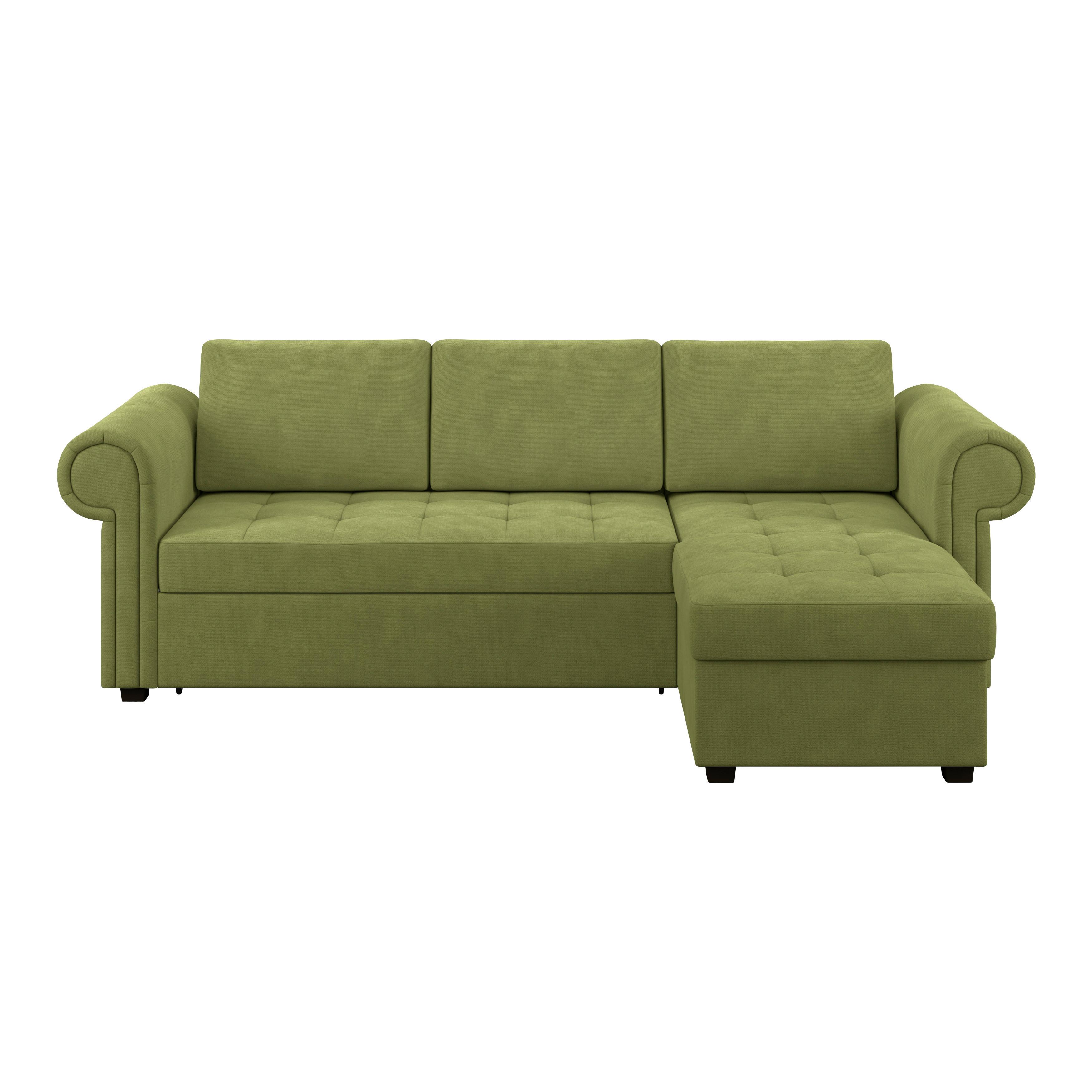 Ecksofa Oslo Olivgrün B: 260 Cm - Olivgrün, ROMANTIK / LANDHAUS, Textil (260/85/155cm) - James Wood