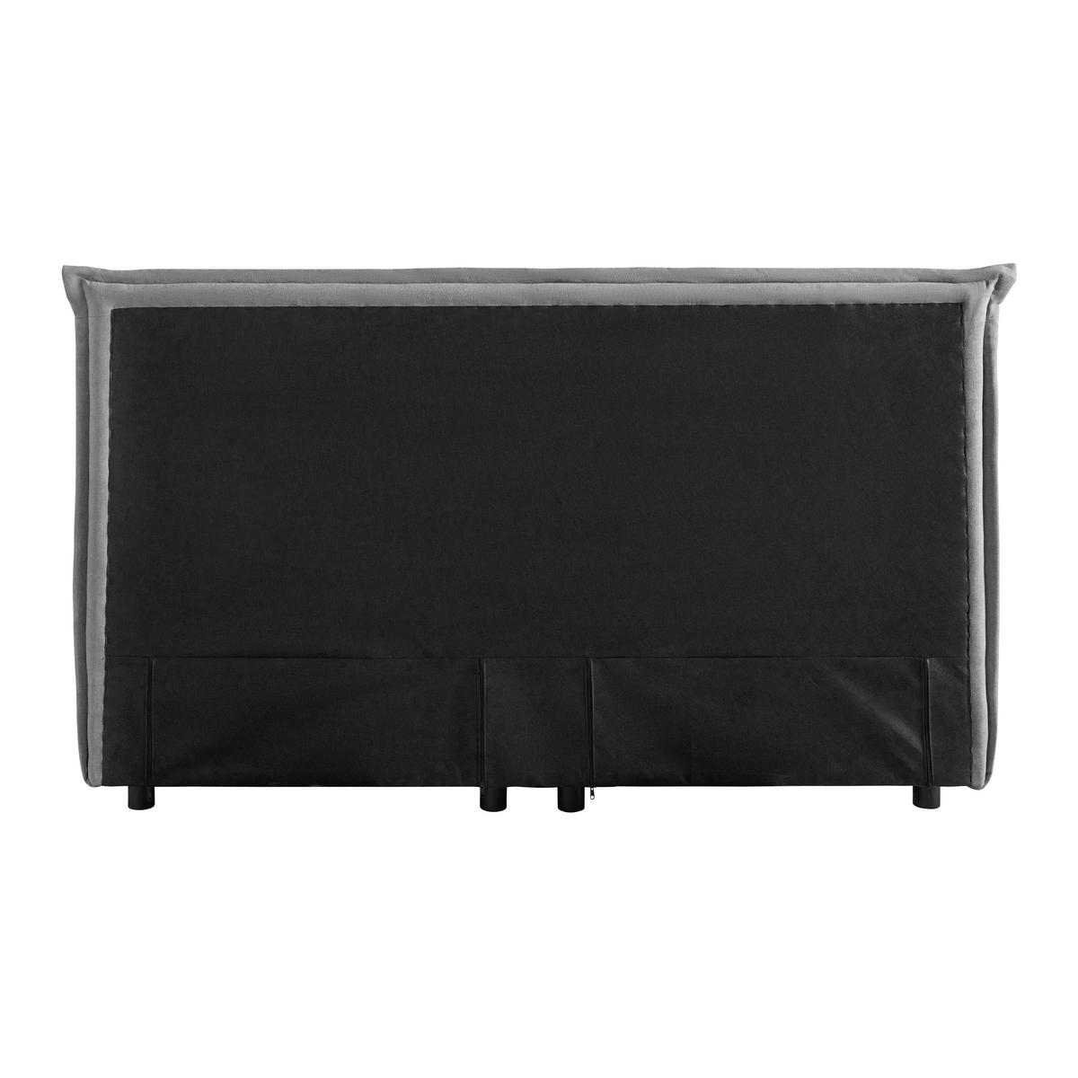 Posteľ boxspring s toperom, 180x200 cm, sivá - čierna/sivá, Modern, drevo/textil (180/200cm) - Bessagi Home