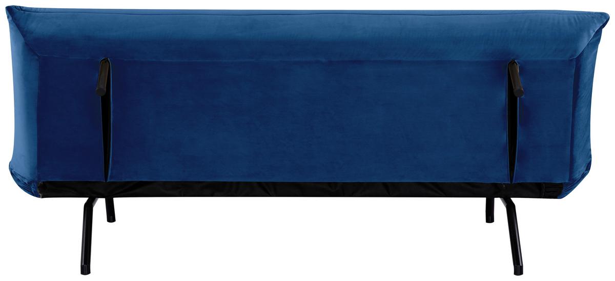 Rozkladacia pohovka JARVIS, modrý zamat - modrá/čierna, Modern, kov/textil (185/82/62cm) - MID.YOU