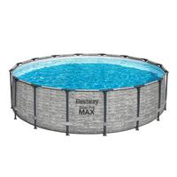Medence Szett Alma - kék/szürke, Basics, műanyag/fém (488/122cm) - Bestway
