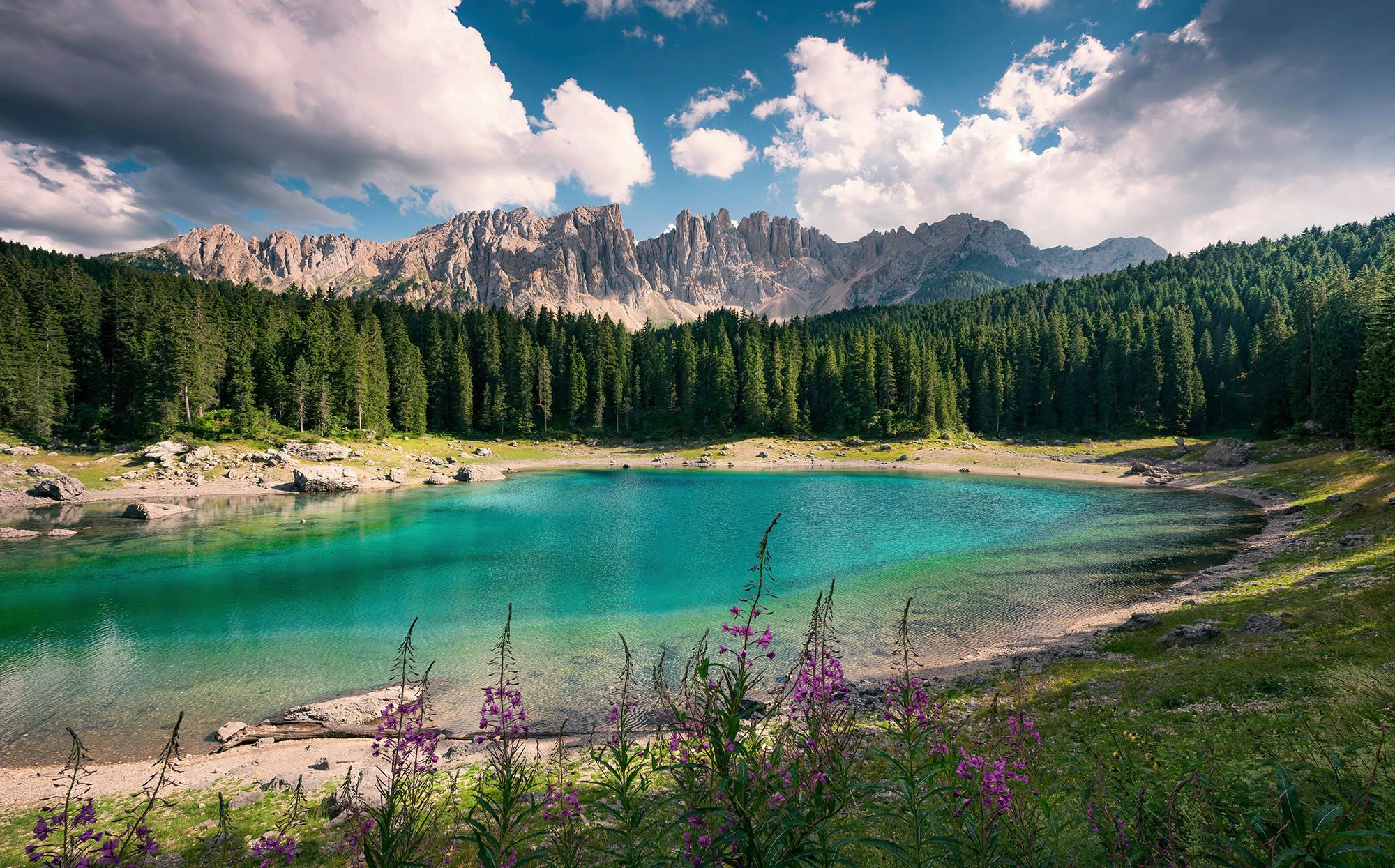 Fototapete Dolomitenjuwel - Multicolor, Trend, Textil (450/280cm)