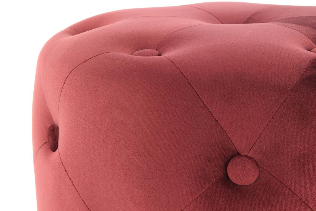 Hocker Pouf Samt Bordeaux/ Goldfarben DxH: 40x40 cm - Bordeaux/Goldfarben, Basics, Holzwerkstoff/Textil (40/40/40cm) - Kayoom