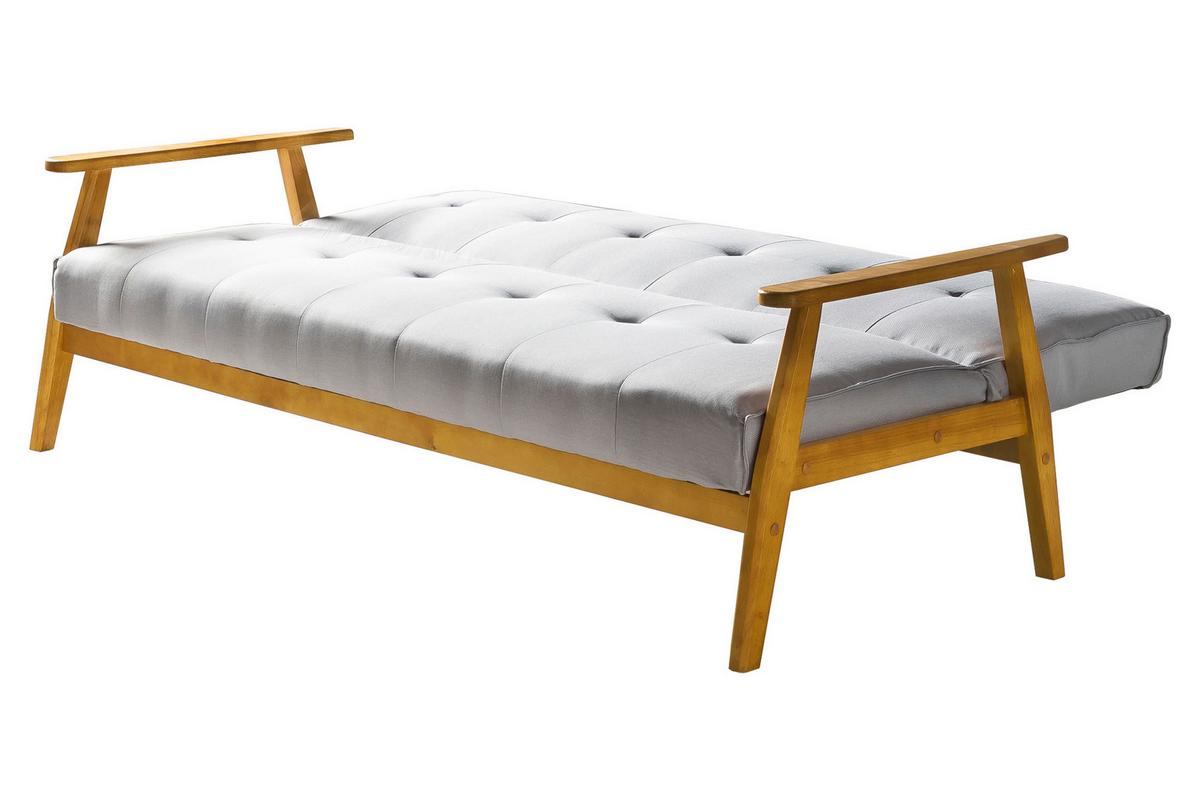 Schlafsofa Naturfarben/hellgrau B: 190 Cm - Hellgrau/Naturfarben, MODERN, Holz/Textil (190/81/85cm) - Livetastic