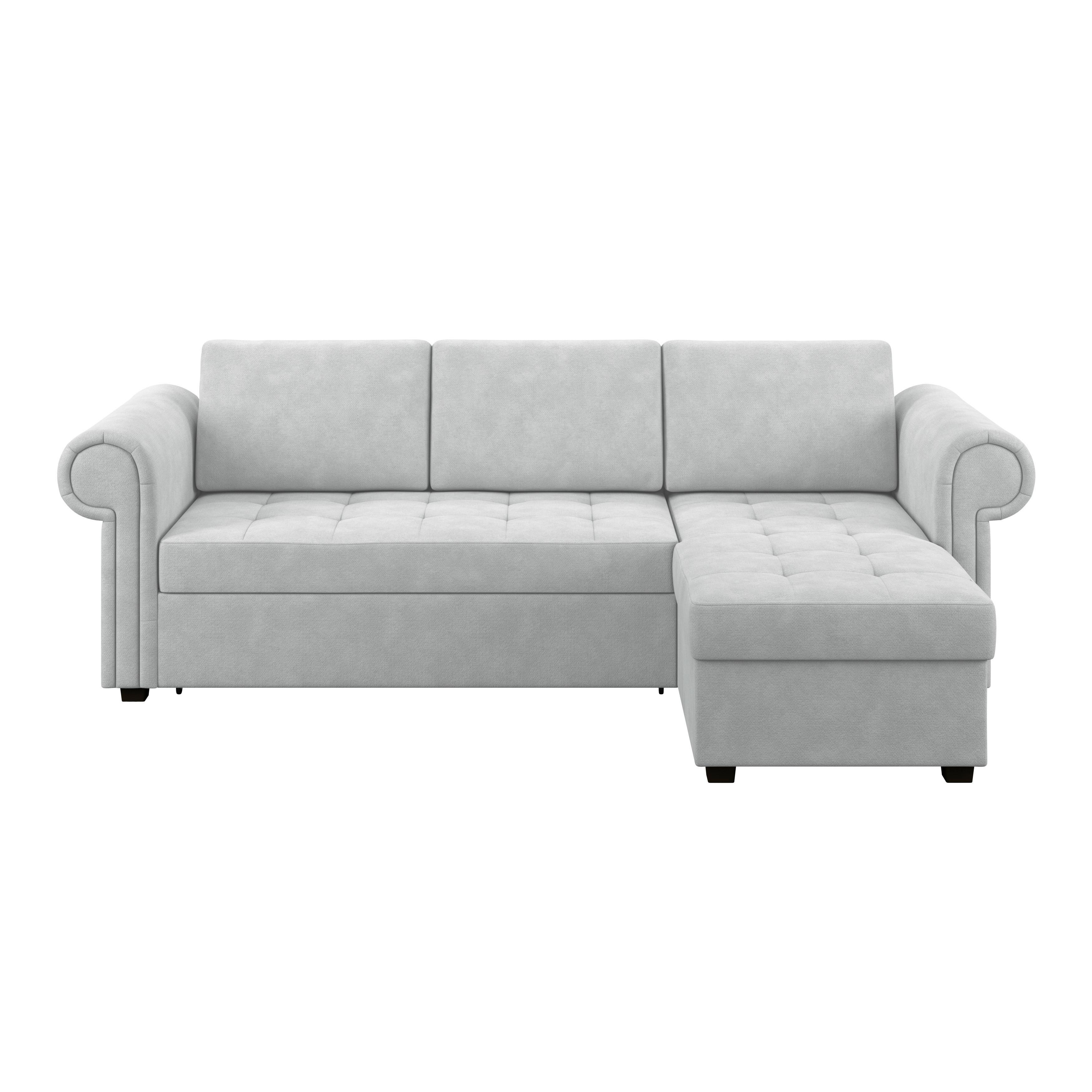 Ecksofa Oslo Hellgrau B: 260 cm