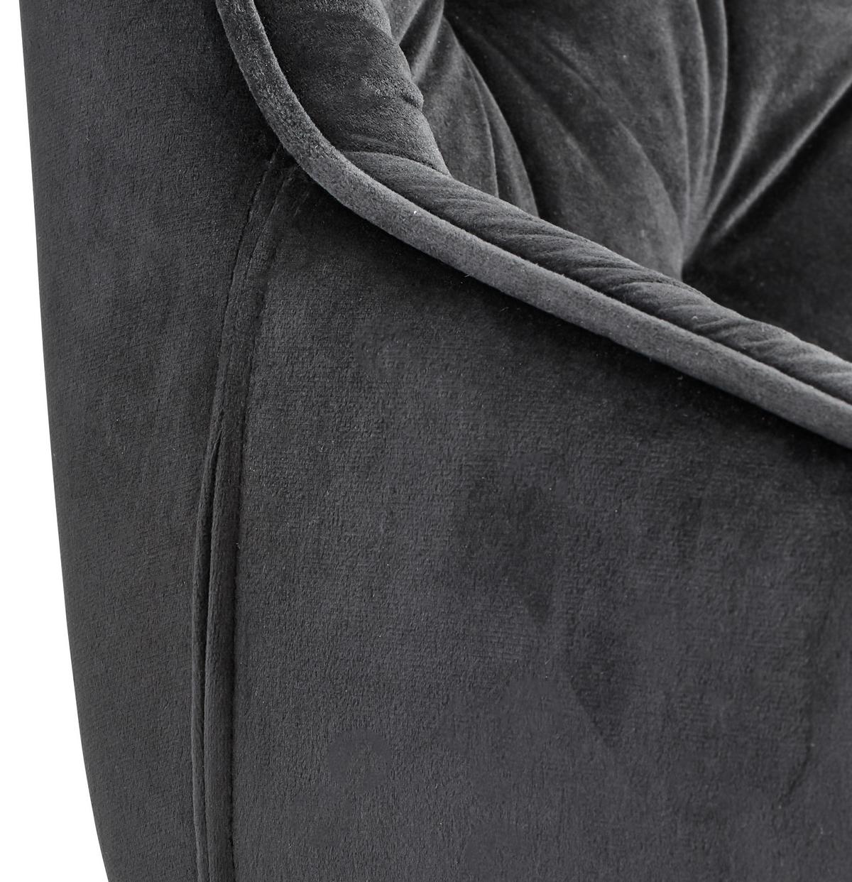 Armlehnstuhl-Set Schwarz drehbare Sitzfläche - Schwarz, MODERN, Holz/Textil (58/83/63cm) - Livetastic