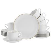 KAFFEESERVICE Allegra Goldfarben/Weiß 18-tlg - Goldfarben/Weiß, Basics, Keramik - Creatable