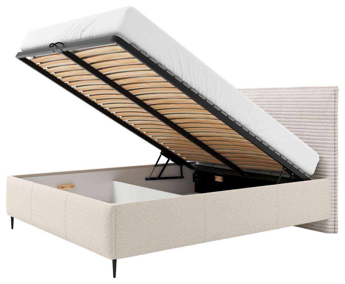 Polsterbett Astrid Naturfarben 160x200 cm - Schwarz/Naturfarben, MODERN, Holz/Holzwerkstoff (160/200cm) - MID.YOU