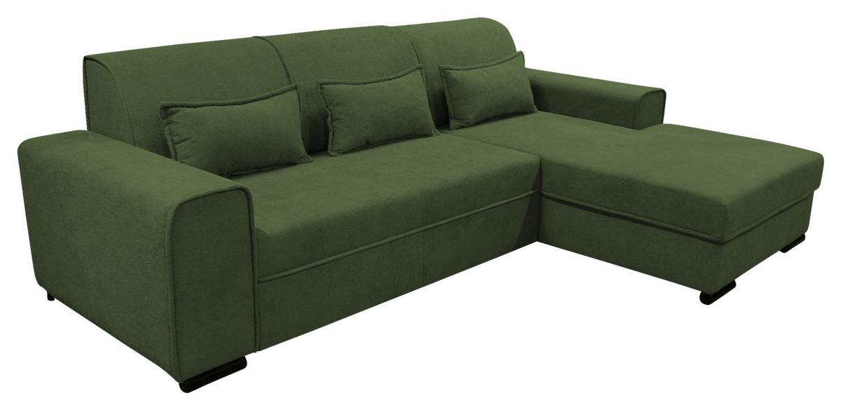 Ecksofa Classic Grün 270x175 cm - Schwarz/Grün, Design, Textil (270/175cm) - MID.YOU